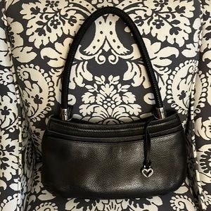 Classic Vintage BRIGHTON Shoulder-bag in Black Pebble Grain, Genuine Leather